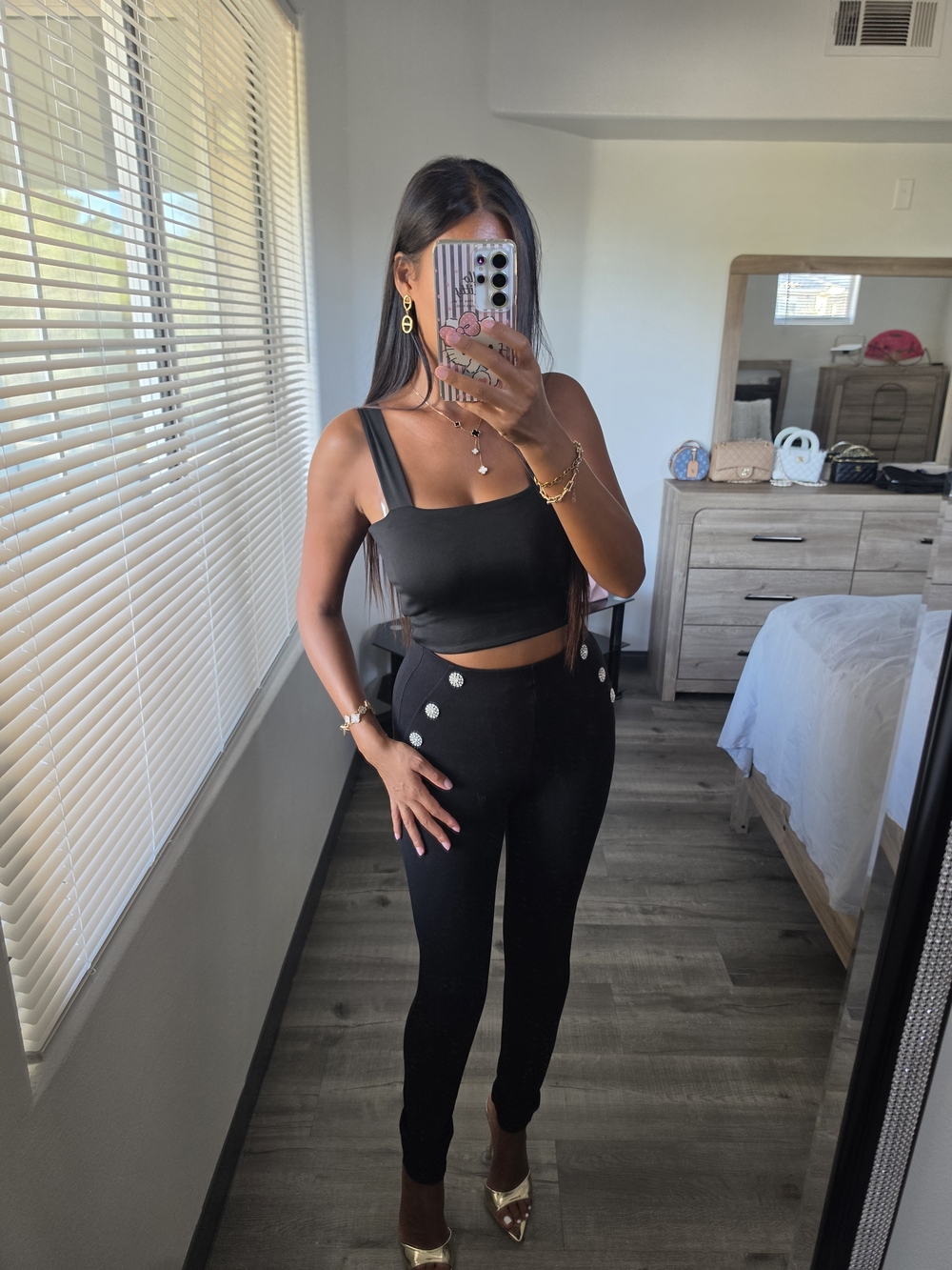 Black Crop Tank Top for Women - Sleek Everyday Staple Stretchy